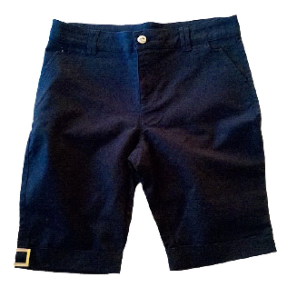 ---  SIMON CHANG Black Cotton Shorts Size 8
